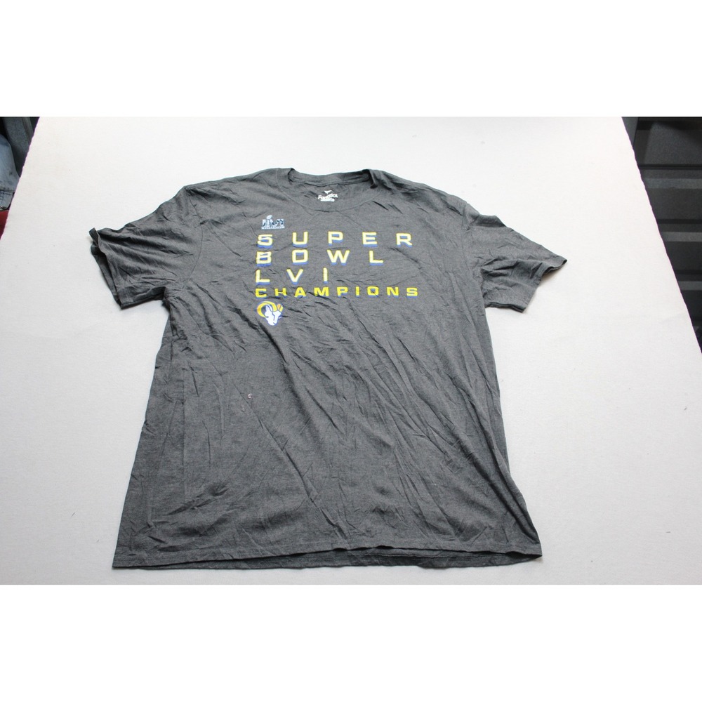 Fanatics T-Shirt Mens Double Extra Large Grey Excellent Super Bowl LVI Rams